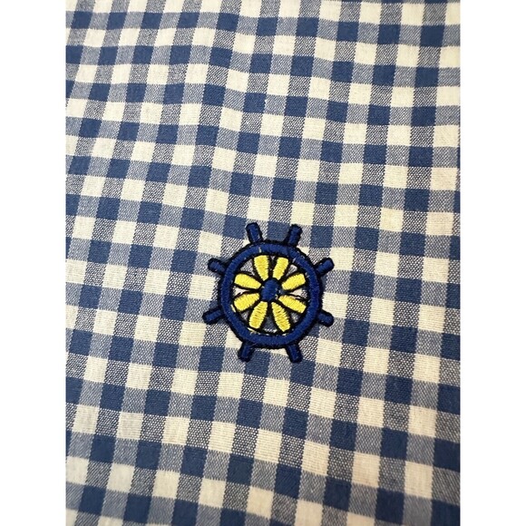 VINTAGE Teddi 1X Womens Top Button Shirt 80s Shoulder Pads Sail Boats GRANNYCORE - Picture 3 of 14